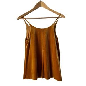 Anthropologie‎ Sunday in Brooklyn Shirt Womens XS Mustard Yellow Velvet Camisole